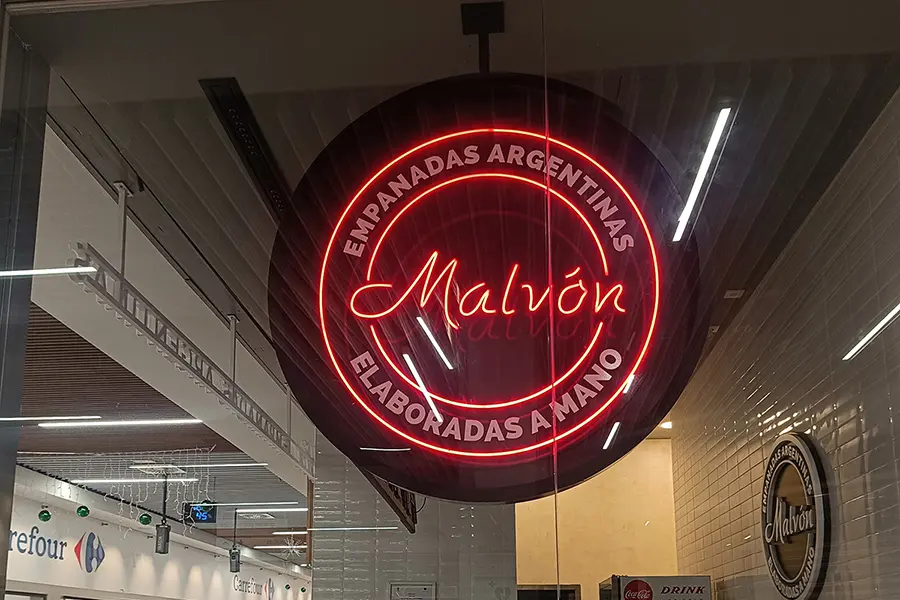 Rótulo luminoso led Malvón